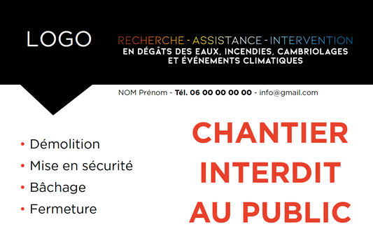 Panneau entreprise sur chantier personnalisé