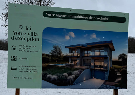 Panneau de promotion immobilière 3 × 2 m – Grand format transportable